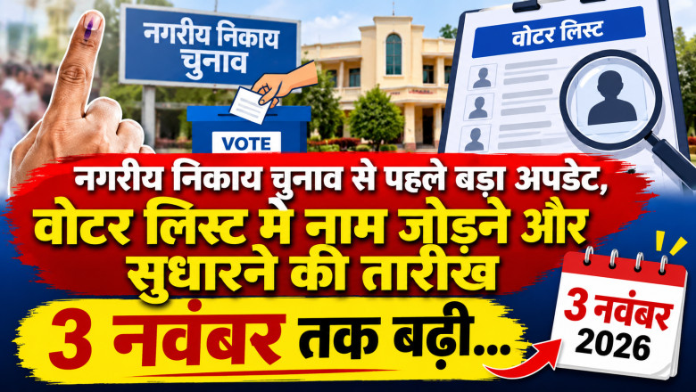 नगरीय निकाय चुनाव से पहले बड़ा अपडेट, वोटर लिस्ट में नाम जोड़ने और सुधारने की तारीख 3 नवंबर तक बढ़ी...
